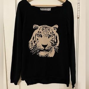 Pink Martini Boat Neck Tiger Sweater